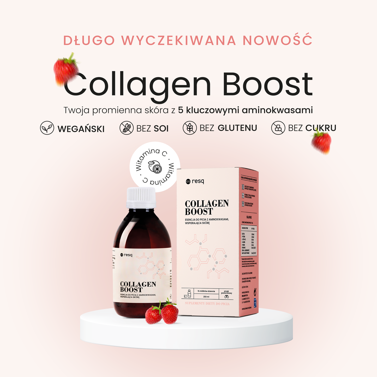 Collagen Boost – wegański suplement wspierający elastyczność i nawilżenie skóry