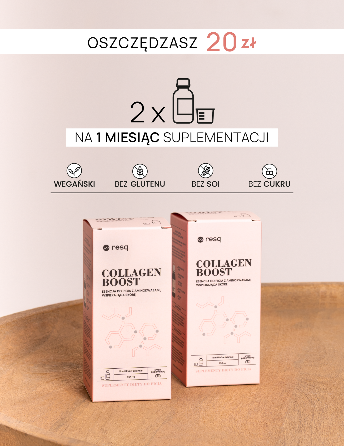 RESQ Collagen Boost, 2 opakowania (Miesięczna kuracja)